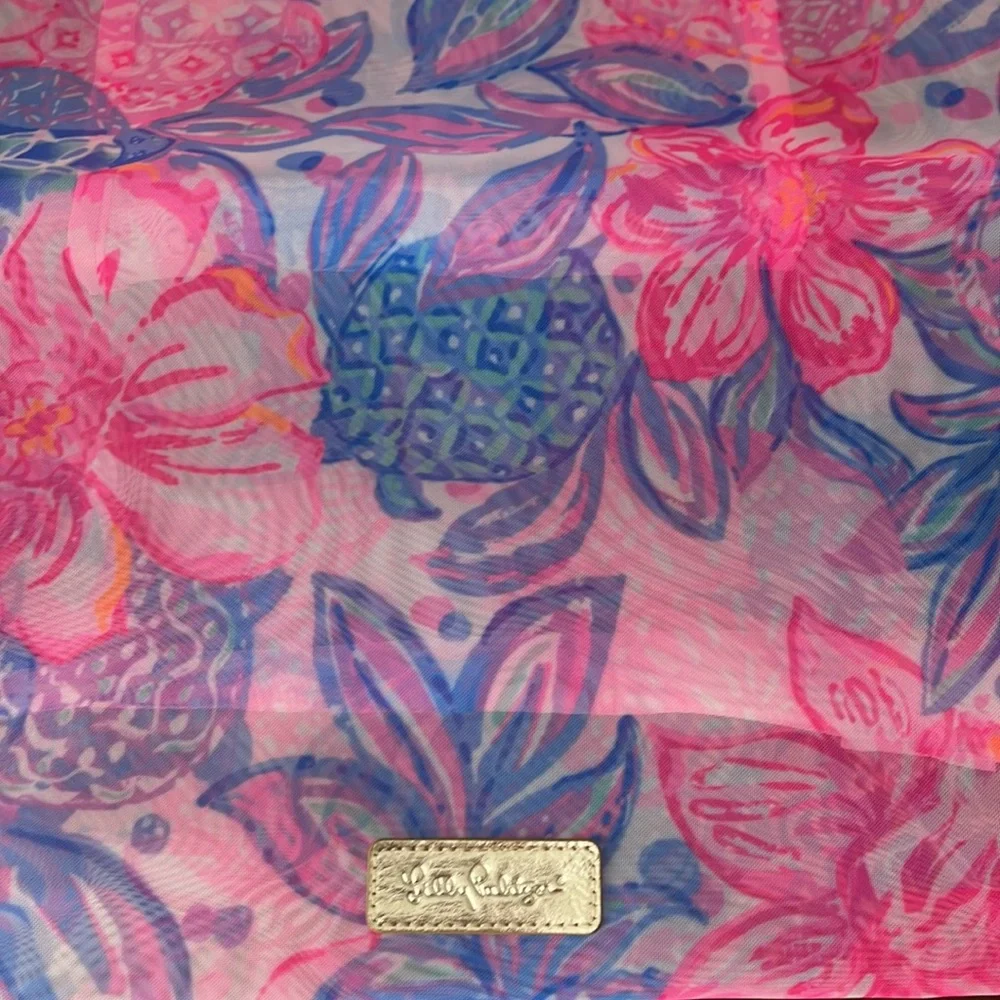 🩷 Lilly Pulitzer 🩷 NWT 🩷 Bright Pink & Blue Mesh Tote 🩷 In packaging 🩷 - Picture 6 of 11